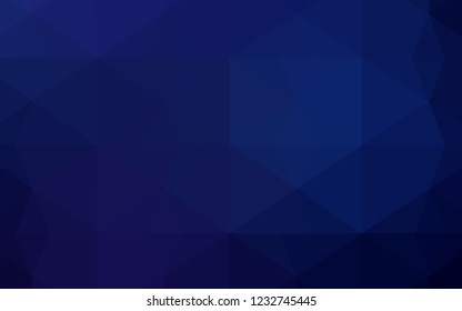 Dark BLUE vector abstract mosaic background. Polygonal abstract illustration with gradient. A completely new design for your leaflet.