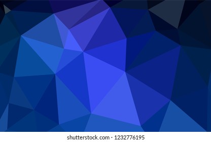 Dark BLUE vector abstract mosaic pattern. Colorful abstract illustration with triangles. Brand new design for your business.