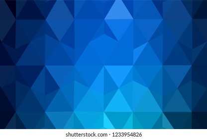 Dark BLUE vector abstract mosaic pattern. Creative geometric illustration in Origami style with gradient. Completely new template for your banner.