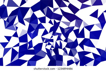 Dark BLUE vector abstract mosaic backdrop. Modern abstract illustration with triangles. Best triangular design for your business.