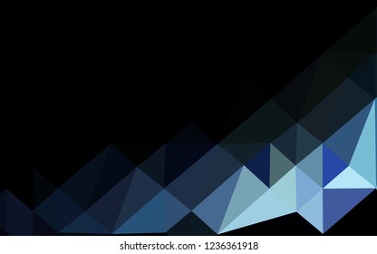 Dark BLUE vector abstract mosaic background. Shining illustration, which consist of triangles. Template for your brand book.