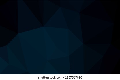Dark BLUE vector abstract mosaic pattern. Shining polygonal illustration, which consist of triangles. New template for your brand book.