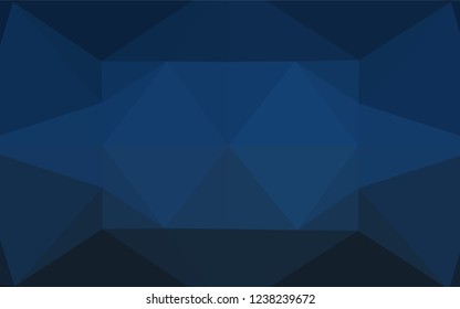 Dark BLUE vector abstract mosaic background. Shining illustration, which consist of triangles. The textured pattern can be used for background.