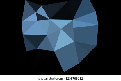 Dark BLUE vector abstract mosaic background. Triangular geometric sample with gradient.  Brand new design for your business.