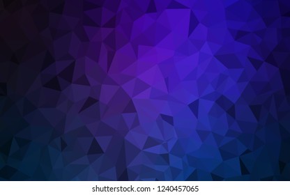 Dark BLUE vector abstract mosaic background. Polygonal abstract illustration with gradient. A completely new design for your leaflet.
