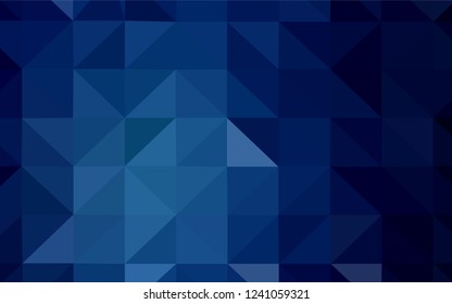 Dark BLUE vector abstract mosaic background. Shining colorful illustration with triangles. Triangular pattern for your design.