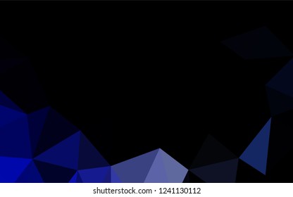 Dark BLUE vector abstract mosaic background. A vague abstract illustration with gradient. Triangular pattern for your business design.