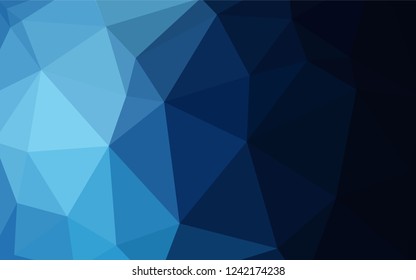 Dark BLUE vector abstract mosaic backdrop. Modern abstract illustration with triangles. Polygonal design for your web site.