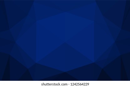 Dark BLUE vector abstract mosaic backdrop. A sample with polygonal shapes. A new texture for your design.