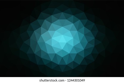 Dark BLUE vector abstract mosaic backdrop. Shining colorful illustration with triangles. Triangular pattern for your design.