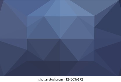 Dark BLUE vector abstract mosaic pattern. Geometric illustration in Origami style with gradient.  The completely new template can be used for your brand book.