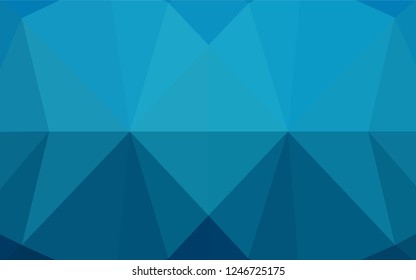 Dark BLUE vector abstract mosaic backdrop. Geometric illustration in Origami style with gradient.  A new texture for your design.