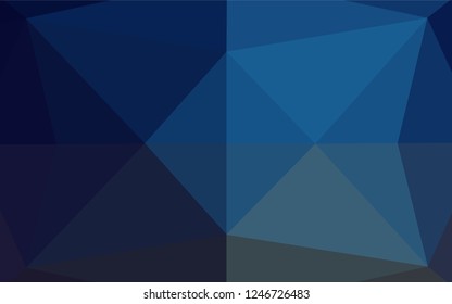 Dark BLUE vector abstract mosaic pattern. A vague abstract illustration with gradient. Triangular pattern for your business design.
