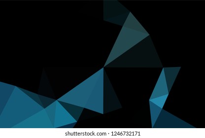 Dark BLUE vector abstract mosaic background. Creative geometric illustration in Origami style with gradient. A completely new template for your business design.
