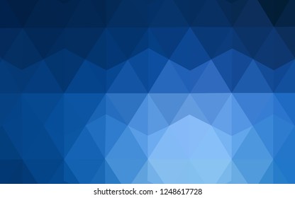 Dark BLUE vector abstract mosaic pattern. Glitter abstract illustration with an elegant triangles. A new texture for your web site.