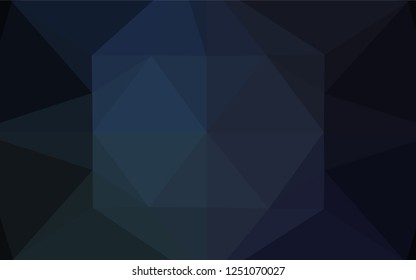Dark BLUE vector abstract mosaic backdrop. A sample with polygonal shapes. The completely new template can be used for your brand book.