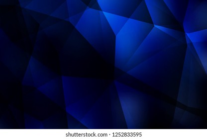 Dark BLUE vector abstract mosaic backdrop. Creative illustration in halftone style with triangles. Triangular pattern for your design.