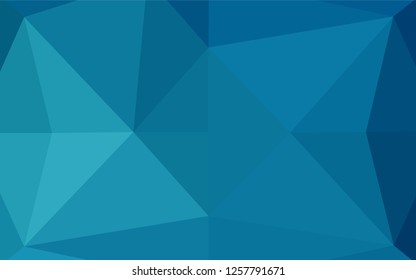 Dark BLUE vector abstract mosaic backdrop. Creative illustration in halftone style with gradient. Triangular pattern for your business design.