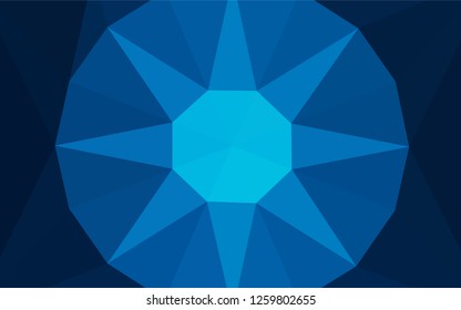 Dark BLUE vector abstract mosaic backdrop with a diamond. Illustration in Origami style with gradient. Best triangular design for your business.