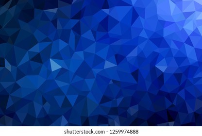 Dark BLUE vector abstract mosaic background. Triangular geometric sample with gradient.  Pattern for a brand book's backdrop.