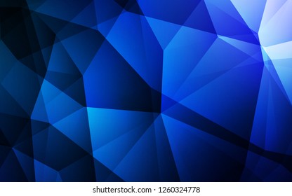 Dark BLUE vector abstract mosaic backdrop. Geometric illustration in Origami style with gradient.  A new texture for your web site.