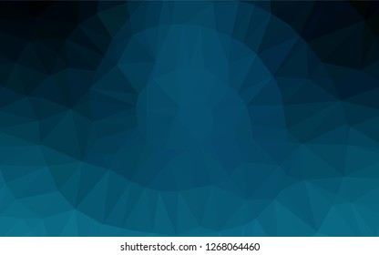 Dark BLUE vector abstract mosaic pattern. Geometric illustration in Origami style with gradient.  The polygonal design can be used for your web site.
