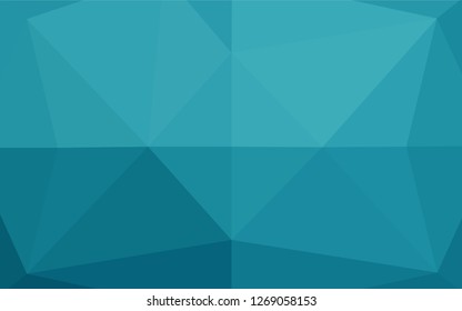 Dark BLUE vector abstract mosaic backdrop. Glitter abstract illustration with an elegant design. Triangular pattern for your business design.