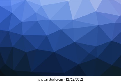 Dark BLUE vector abstract mosaic background. Shining illustration, which consist of triangles. The template can be used as a background for cell phones.
