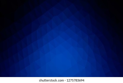 Dark BLUE vector abstract mosaic background. Geometric illustration in Origami style with gradient. Template for a cell phone background.