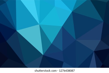 Dark BLUE vector abstract mosaic background. A sample with polygonal shapes. New template for your brand book.
