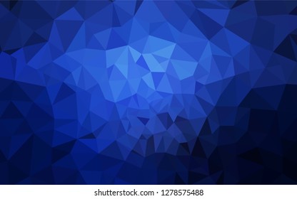 Dark BLUE vector abstract mosaic pattern. A completely new color illustration in a polygonal style. Completely new template for your banner.