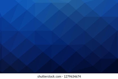 Dark BLUE vector abstract mosaic backdrop. An elegant bright illustration with gradient. The best triangular design for your business.