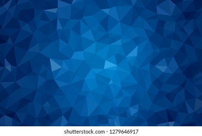 Dark BLUE vector abstract mosaic background. Polygonal abstract illustration with gradient. Textured pattern for your backgrounds.