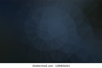 Dark BLUE vector abstract mosaic background. Geometric illustration in Origami style with gradient.  The template can be used as a background for cell phones.