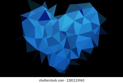 Dark BLUE vector abstract mosaic backdrop. A completely new color illustration in a vague style. Textured pattern for background.