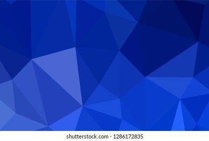 Dark BLUE vector abstract mosaic pattern. Glitter abstract illustration with an elegant triangles. Brand new design for your business.