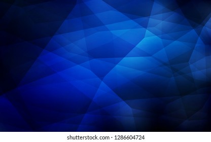 Dark BLUE vector abstract mosaic pattern. Triangular geometric sample with gradient.  Template for cell phone's backgrounds.
