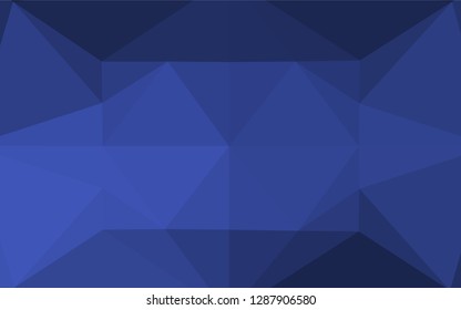 Dark BLUE vector abstract mosaic backdrop. Triangular geometric sample with gradient.  A completely new design for your business.