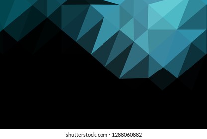 Dark BLUE vector abstract mosaic pattern. Colorful illustration in Origami style with gradient.  Brand new design for your business.