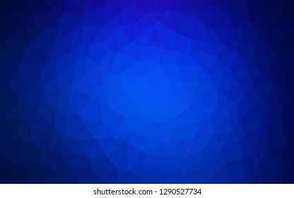 Dark BLUE vector abstract mosaic backdrop. Glitter abstract illustration with an elegant triangles. Template for cell phone's backgrounds.