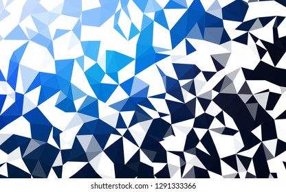 Dark BLUE vector abstract mosaic backdrop. Polygonal abstract illustration with gradient. Best triangular design for your business.