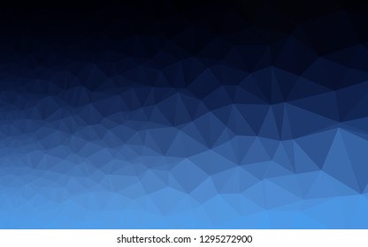 Dark BLUE vector abstract mosaic pattern. Colorful illustration in Origami style with gradient.  Completely new template for your business design.