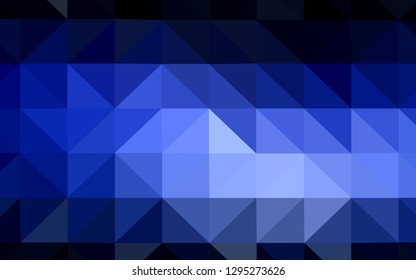 Dark BLUE vector abstract mosaic pattern. Colorful abstract illustration with triangles. Completely new template for your banner.