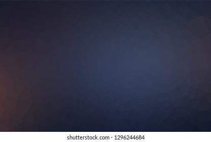 Dark BLUE vector abstract mosaic background. Geometric illustration in Origami style with gradient.  Triangular pattern for your business design.