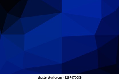 Dark BLUE vector abstract mosaic backdrop. Triangular geometric sample with gradient.  Completely new template for your business design.