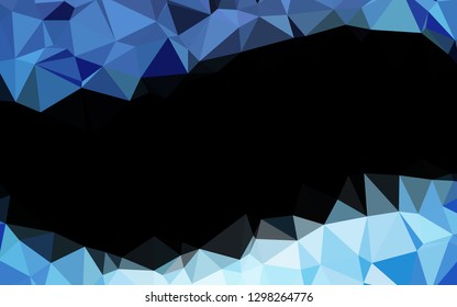 Dark BLUE vector abstract mosaic pattern. Colorful illustration in Origami style with gradient.  Brand new style for your business design.