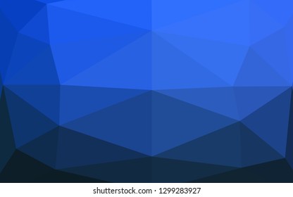 Dark BLUE vector abstract mosaic backdrop. Shining illustration, which consist of triangles. Completely new template for your business design.