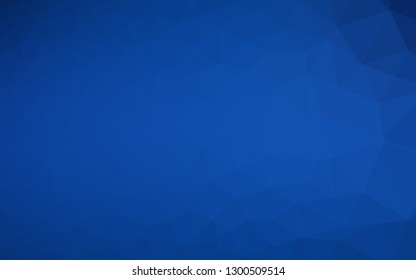 Dark BLUE vector abstract mosaic background. Triangular geometric sample with gradient.  Completely new template for your business design.