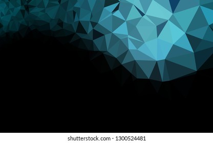 Dark BLUE vector abstract mosaic pattern. Colorful illustration in Origami style with gradient.  Polygonal design for your web site.