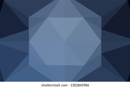 Dark BLUE vector abstract mosaic background. Modern geometrical abstract illustration with gradient. Triangular pattern for your business design.
